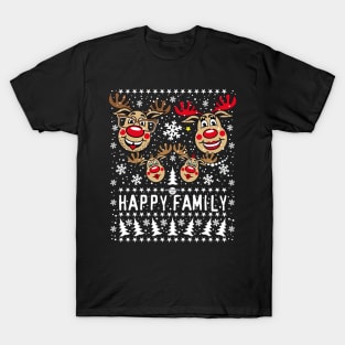 100 Reindeer Rudolph HAPPY FAMILY 2 Children T-Shirt